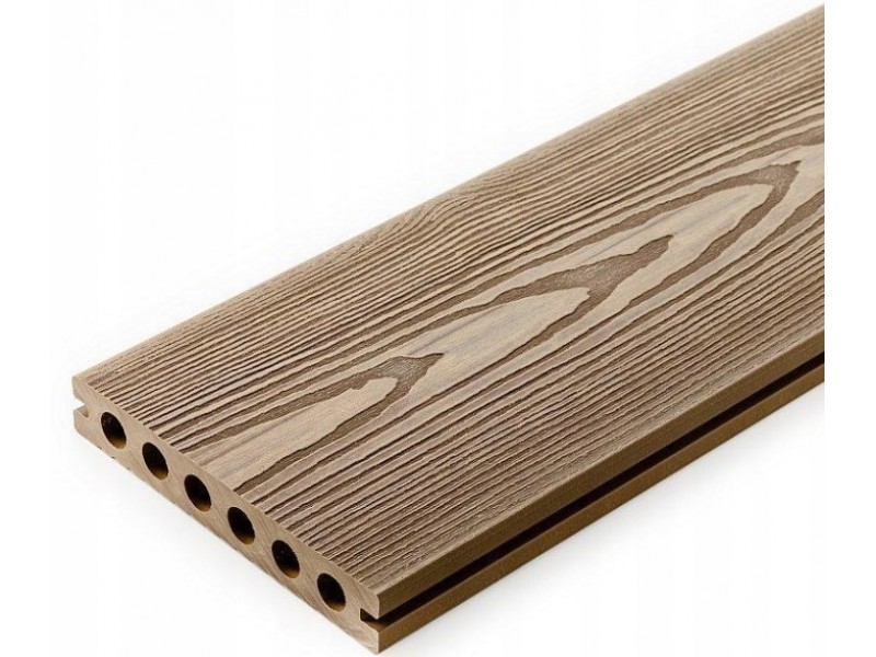 Террасная доска серия PRO с 3D-тиснением ARBORPLAST (143x25) (3000 мм, карамель/орех)