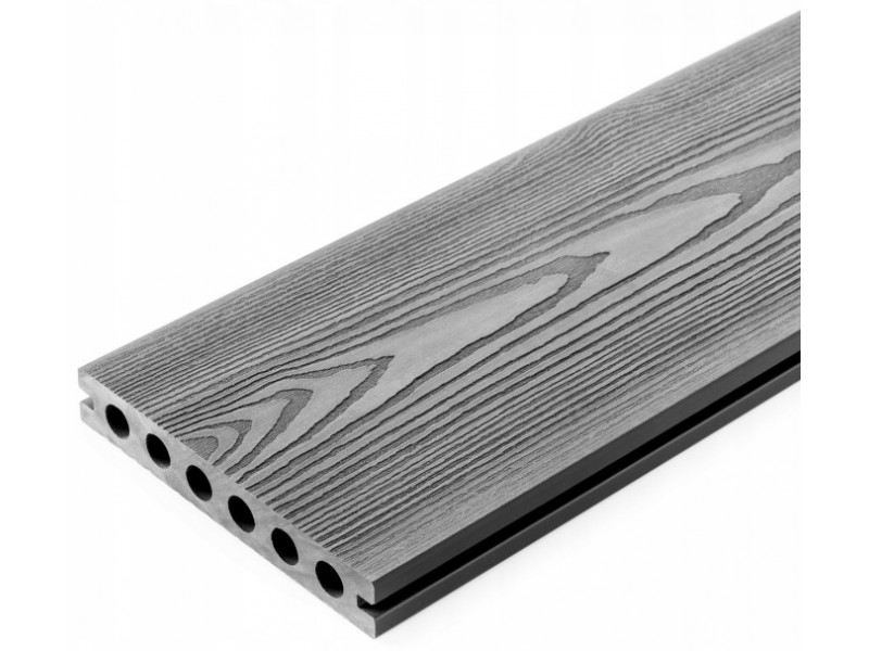 Террасная доска серия PRO с 3D-тиснением ARBORPLAST (143x25) (3000 мм, серый)