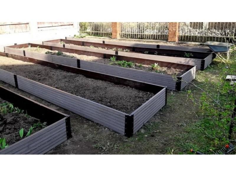 Грядка 1,5х1,5 м из доски ДПК UnoDeck Letto (200*25), 3000 мм, графит/венге