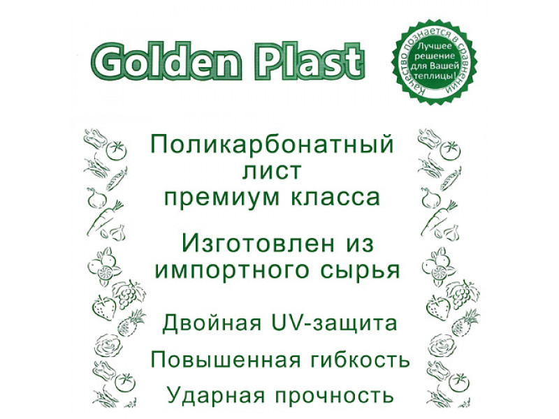 Сотовый поликарбонат Golden Plast 4 мм прозрачный, цена 115.00BYN ...