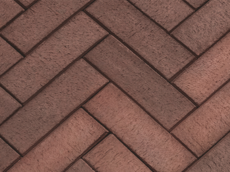 Клинкер тротуарный темно-красный флеш ГЛАЗГО ЛОНГ