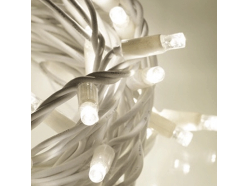 Световая гирлянда Стринг лайт LED-FRSL-100L белый+белый мерцающий (белый провод)